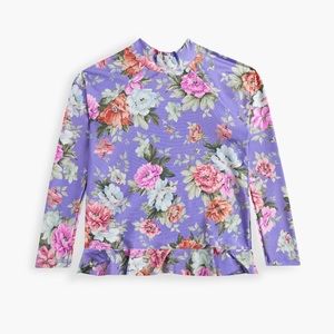 Zimmermann Kids Pattie Rashguard in Purple Rose